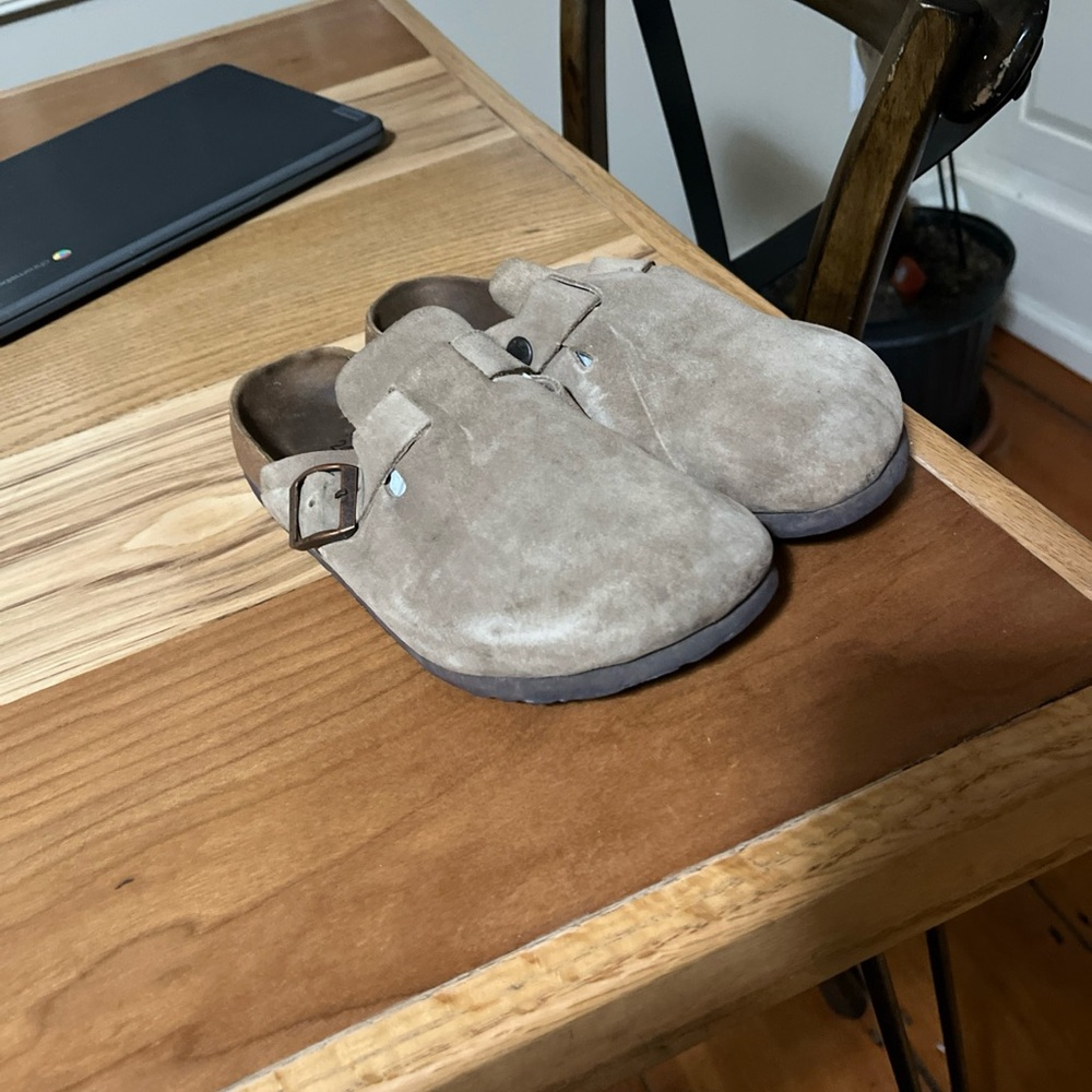 Tan Suede Slip-On Birkenstocks